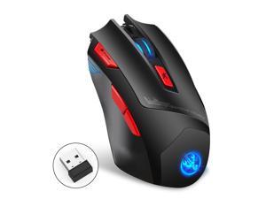HXSJ T88 Optical 2.4G Wireless Mouse with USB Receiver, Protable Gaming & Office Mice, 4 Adjustable 4800 DPI Levels, 7 Buttons for Desktop, MacBook, Notebook, PC, Laptop, Computer- Black HXSJ T88 Optical 2.4G Wireless Mouse with USB Receiver, Protable Gaming & Office Mice, 4 Adjustable 4800 DPI Levels, 7 Buttons for Desktop, MacBook, Notebook, PC, Laptop, Computer- Black