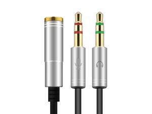 ESTONE (2 Pack) 3.5mm Jack Adapter CTIA - Y Splitter Audio Cable with Separate Microphone and Headphone Connector Compatible for PC, PS4 Gaming Headset- 1Ft/30cm, (Gray) ESTONE (2 Pack) 3.5mm Jack Adapter CTIA - Y Splitter Audio Cable with Separate Microphone and Headphone Connector Compatible for PC, PS4 Gaming Headset- 1Ft/30cm, (Gray)