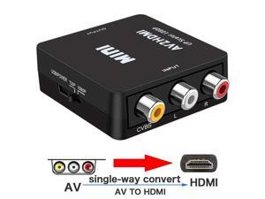 ESTONE RCA to HDMI, 1080P Mini RCA Composite CVBS AV to HDMI Video Audio Converter Adapter with USB Charge Cable for TV/PC/PS3/Blue-Ray DVD,Black ESTONE RCA to HDMI, 1080P Mini RCA Composite CVBS AV to HDMI Video Audio Converter Adapter with USB Charge Cable for TV/PC/PS3/Blue-Ray DVD,Black
