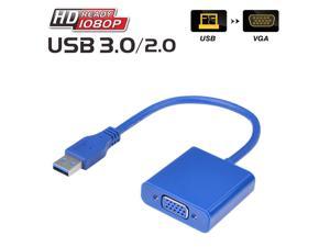 ESTONE USB to VGA Converter, USB 3.0/2.0 to VGA Adapter Multi-Display Video Converter- PC Laptop Windows 7/8/8.1/10,Desktop, Laptop, PC, Monitor, Projector, HDTV, Chromebook. No Need CD Driver(Blue)
