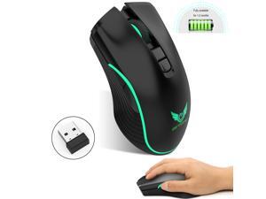 ZERODATE T26 Wireless Gaming Mouse 2400 DPI, Rechargeable USB Mouse with 7 Buttons 7 Changeable LED Color Ergonomic MMO RPG for PC Computer Laptop Gaming Players Office ZERODATE T26 Wireless Gaming Mouse 2400 DPI, Rechargeable USB Mouse with 7 Buttons 7 Changeable LED Color Ergonomic MMO RPG for PC Computer Laptop Gaming Players Office