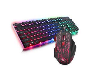 ZERODATE J40 USB Gaming Mouse Gaming Keyboard Combo, LED Rainbow Backlit Keyboard and Mouse Set, G7 Gaming Mouse and Keyboard 104 Key Computer PC Gaming Keyboard -Black ZERODATE J40 USB Gaming Mouse Gaming Keyboard Combo, LED Rainbow Backlit Keyboard and Mouse Set, G7 Gaming Mouse and Keyboard 104 Key Computer PC Gaming Keyboard -Black
