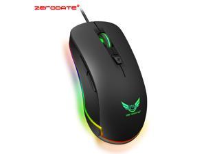 ZERODATE S600 USB Wired Gaming Mouse 4800DPI 6 Keys Optical RGB Computer Mouse Professional Macro Programmable Mice For Desktop