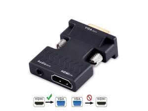 ESTONE Gold-plated 1080P Female HDMI to VGA Male Converter Adapter Dongle - 3.5mm Stereo Audio - for TVs, Speakers, Computers, Laptops, Gaming Consoles, Notebooks, Blu-ray DVD Players & More- ESTONE Gold-plated 1080P Female HDMI to VGA Male Converter Adapter Dongle - 3.5mm Stereo Audio - for TVs, Speakers, Computers, Laptops, Gaming Consoles, Notebooks, Blu-ray DVD Players & More-