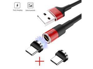 ESTONE 33ft Magnetic QC30 Fast Charging Cable 360 Degree Rotate Nylon Brained Charging Cable for TypeC Devices for Samsung Galaxy Note 9 8 S9 S8 S8 Plus S10LG V30V20G6 Red