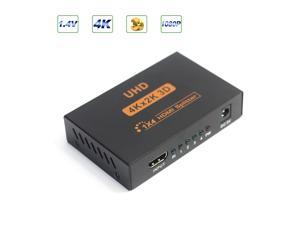 ESTONE Ultra HD 4K HDMI Splitter 1X4 Port 3D UHD 1080p 4K*2K Video HDMI Switch Switcher HDMI 1 Input 4 Output HUB Repeater Amplifier ESTONE Ultra HD 4K HDMI Splitter 1X4 Port 3D UHD 1080p 4K*2K Video HDMI Switch Switcher HDMI 1 Input 4 Output HUB Repeater Amplifier