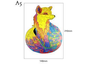 Fox Shaped Wooden Puzzle Animals Puzzle Toy Cartoon Animal Wooden Jigsaw Puzzle For Adults Kids Toys