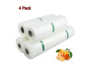 AOGVNA Vacuum Sealer Bags Saver High Grade Vacuum Sealer Rolls Food Storage 4-Pack 2xLarge:11"x197"and 2xSmall:8"x197" (66 feet in all)Vacuum Sealer Bag Rolls,BPA Free, FDA Approved for Sous Vide