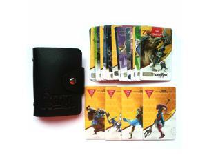 22PCS ZELDA AMIIBO NFC TAG Cards with 4 Champion Card BOTW SSB Wolf Link 20 Hearts Fierce Deity for NS Switch WII U, with Leather Holder Case