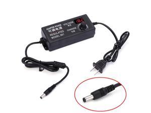 Adjustable AC to DC Output 9V-24V 3A Universal Regulated Power Supply Adapter with Voltage Display Screen