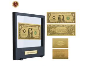 One Dollar 24k Gold Banknote Collectible 999.9 Gold Foil Note Money with COA 