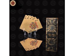 WR Home Decor Macao Casino Colotrd Poker Cards 24 karat Gold Plated Foil Poker Cards for Party Family Games
