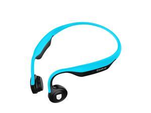IDEAPLAY Bone Conduction Headphones - 5.0 Bluetooth Open Ear Headphones, IP55 Waterproof, Wireless Bluetooth Earbuds with Microphone, Bone Conduction Earbuds for Running and Cycling-Light Blue