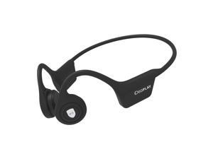 IDEAPLAY Bone Conduction Headphones - 5.0 Bluetooth Open Ear Headphones, IP55 Waterproof Headphones, Wireless Bluetooth Earbuds with Microphone, Bone Conduction Earbuds for Running and Cycling-Black