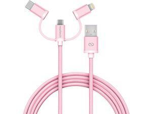 Naztech Braided 3-in-1 Hybrid USB Cable for USB-C, Lightning, and Micro USB devices (Rose Gold) Naztech Braided 3-in-1 Hybrid USB Cable for USB-C, Lightning, and Micro USB devices (Rose Gold)