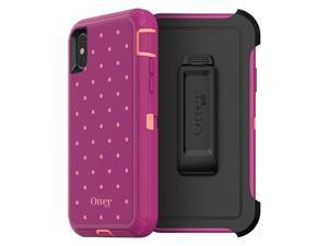 APPLE IPHONE X OTTERBOX DEFENDER CASECORAL DOT CORAL DARK PINK