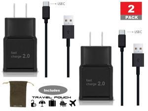 Samsung Wall Charger with USB C High Speed Charge and Sync Cable Black 2 Pack Samsung Wall Charger with USB C High Speed Charge and Sync Cable Black 2 Pack