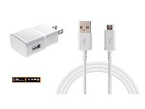 Samsung Wall Travel Charging Adapter with Micro USB Port Data Sync Cable 4 Feet White Samsung Wall Travel Charging Adapter with Micro USB Port Data Sync Cable 4 Feet White