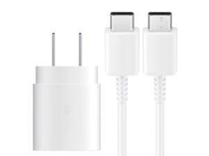 Samsung 25W USB-C Super Fast Charging Wall Charger with 3.3ft Cable for Samsung Note 10/10+ - White (Bulk Packaging)