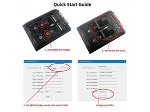 CY Dual NGFF B+M Key M.2 SSD Card JOBD Raid0 Span Bridge to 2.5inch SATA Combo HDD Disk Drive Enclosure