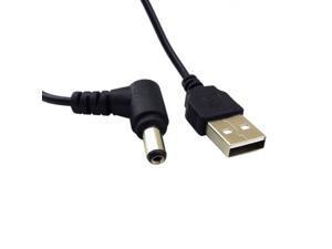 Cablecc USB 2.0 A Type Male to Right Angled 90 Degree 5.5 x 2.5mm DC 5V Power Plug Barrel Connector Charge Cable 80cm