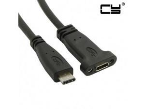 Chenyang USB-C USB 3.1 Type C Male to Female Extension Data Cable with Panel Mount Screw Hole Chenyang USB-C USB 3.1 Type C Male to Female Extension Data Cable with Panel Mount Screw Hole