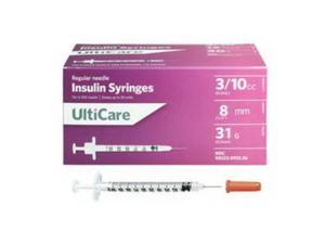 Ultimed Ulticare U 100 Short Needle Insulin Syringe 31g 3 10cc 3ml 8mm 5 16in Newegg Com