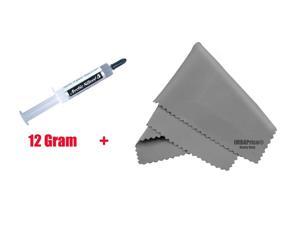 Arctic Silver 5 (AS5-12G) 12G Polysynthetic Silver Thermal Compound + MicroFiber (7" X 6") Cleaning Cloth