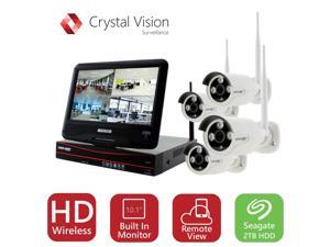Crystal Vision True HD Wireless Surveillance System 2TB Hard Drive All-in-One NVR CCTV with Built-in Monitor, Router, Camera Auto Pair, Night Vision - CVT9604E-3010W Crystal Vision True HD Wireless Surveillance System 2TB Hard Drive All-in-One NVR CCTV with Built-in Monitor, Router, Camera Auto Pair, Night Vision - CVT9604E-3010W