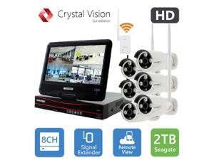 Crystal Vision True HD Wireless Surveillance System 2TB Hard Drive All-in-One NVR CCTV with Built-in Monitor, Router, Camera Auto Pair, Night Vision - CVT9608E-3010W Crystal Vision True HD Wireless Surveillance System 2TB Hard Drive All-in-One NVR CCTV with Built-in Monitor, Router, Camera Auto Pair, Night Vision - CVT9608E-3010W