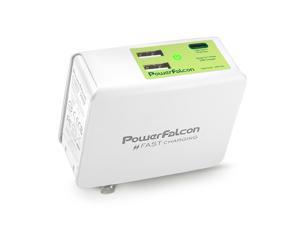PowerFalcon 25W Smart 2(USB-A) +1(USB-C) port Charger, 3 USB output, one USB type-C port , two USB-A ports, Foldable AC Plug for Samsung, Apple, LG, HTC, SONY PowerFalcon 25W Smart 2(USB-A) +1(USB-C) port Charger, 3 USB output, one USB type-C port , two USB-A ports, Foldable AC Plug for Samsung, Apple, LG, HTC, SONY