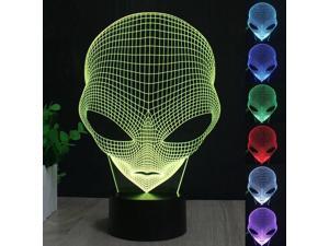 Alien 3D LED Night Light Lamp 7 Color Change Desk Table Light Lamp Kids Gift Toy