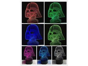 7 color Flash 3D LED Lamp Star War Black Knight Darth Vader Kid Sleep Bulb Decor 7 color Flash 3D LED Lamp Star War Black Knight Darth Vader Kid Sleep Bulb Decor