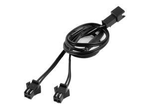 Female to Male 2 Pin Connector EL Wire Inverter 2 Way Splitter Cable Line Black Female to Male 2 Pin Connector EL Wire Inverter 2 Way Splitter Cable Line Black