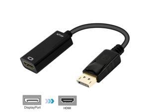 DisplayPort to HDMI, 4K Gold-Plated DP Display Port to HDMI Adapter (Male to Female) Compatible for Lenovo Dell HP And More (4K Black)