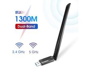EDUP USB 3.0 WiFi Adapter 1300Mbps Dual Band Wireless Network Adapter 802.11 AC 6dBi Antenna for Desktop PC Wi-Fi Dongle Compatible Windows 10/7 /8/8.1 /XP Mac OS X 10.6-10.15