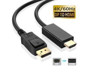 DisplayPort to HDMI HDTV Cable, 4K DisplayPort (DP) to HDMI Cable Upgraded, Gold Plated DP to HDMI Cable (6 Feet/1.8M), Compatible with PC, Laptop,Monitor