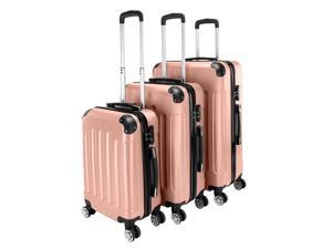 New 3x Travel Spinner Luggage Set Bag ABS Trolley Carry On Suitcase w/TSA Pink