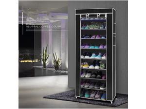Standing 10 Tier Level Shoe Tower Rack Organizer Storage Space Saving Black Standing 10 Tier Level Shoe Tower Rack Organizer Storage Space Saving Black