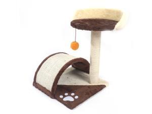 19" Brown Pet Cat Tree Play House Tower Condo Bed Scratch Post Toy Balls 19" Brown Pet Cat Tree Play House Tower Condo Bed Scratch Post Toy Balls