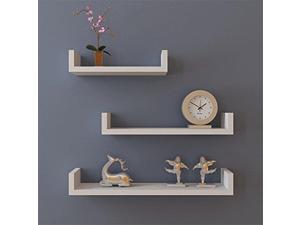 Set of 3 Floating Shelves Bookshelf Wall Mount Shelf Display Home Decor White Set of 3 Floating Shelves Bookshelf Wall Mount Shelf Display Home Decor White