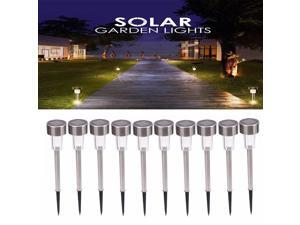 LED 10PCS Outdoor Garden Yard Solar Lights Lamp Walkway Path Landscape White LED 10PCS Outdoor Garden Yard Solar Lights Lamp Walkway Path Landscape White