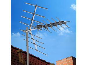 Outdoor TV Antenna Motorized HDTV Amplified 170 Miles with J Pole Mount Base