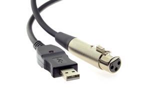 USB 2.0 to 3PIN XLR Female Microphone Studio Audio Cable for Recording Karaoke USB 2.0 to 3PIN XLR Female Microphone Studio Audio Cable for Recording Karaoke