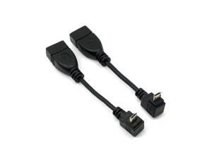2pcs 90 Degree Up & Down Right Angled Micro USB Type B to USB Female OTG Cable 2pcs 90 Degree Up & Down Right Angled Micro USB Type B to USB Female OTG Cable