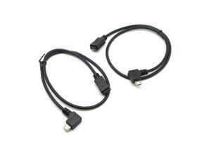 2pcs Left & Right 90 Degree Angled Micro USB 2.0 Male to Female Extension Cable 2pcs Left & Right 90 Degree Angled Micro USB 2.0 Male to Female Extension Cable