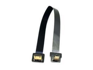 90 Degree Down Angled FPV Micro HDMI Male to Mini HDMI FPC Flat Cable 20cm 90 Degree Down Angled FPV Micro HDMI Male to Mini HDMI FPC Flat Cable 20cm