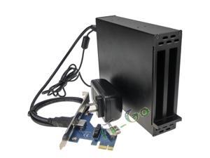 PCI-e x1 to 2 ports PCIe slots Adapter PCI express to PCIe Riser card with Case PCI-e x1 to 2 ports PCIe slots Adapter PCI express to PCIe Riser card with Case