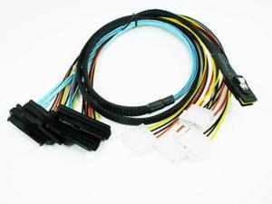 1M Mini SAS 36P SFF8087 to (4) SFF-8482 connectors with SATA power cable 1M Mini SAS 36P SFF8087 to (4) SFF-8482 connectors with SATA power cable