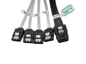 Mini SAS 36P SFF-8087 to 4 SATA 7-PIN HD Splitter Breakout Cable 3ft Mini SAS 36P SFF-8087 to 4 SATA 7-PIN HD Splitter Breakout Cable 3ft